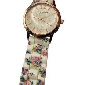 Aeropostale Analog Stainless Steel Rose Gold Women Watch Floral Adjustable Band